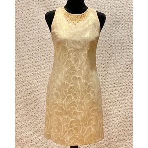 Maggy London Embellished Gold Dress